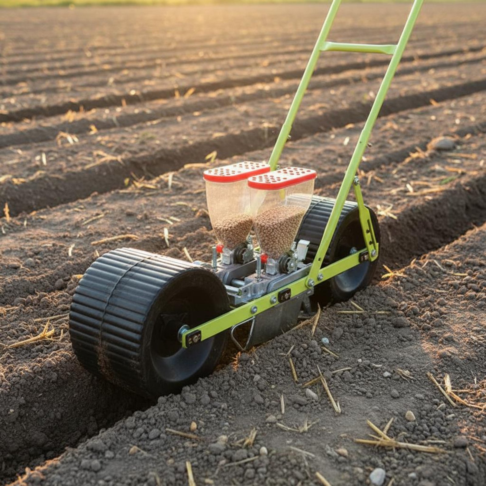Vegetable Transplanter - Hand Push Seeder Adjustable Spacing Accurate