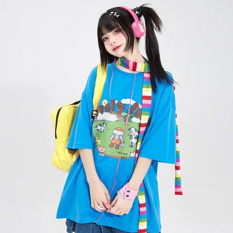 Y2K Aesthetic Oversized T-Shir - đánh giá và giá Farming Japan