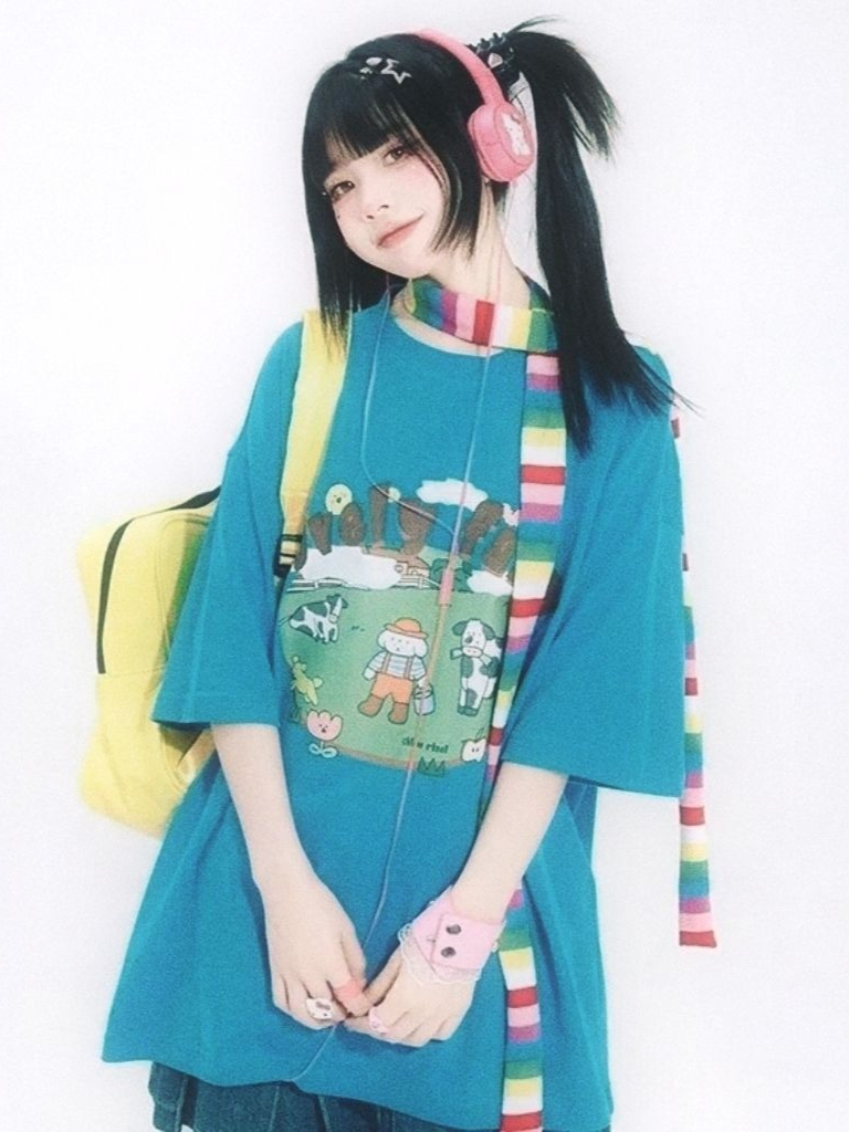 Y2K Aesthetic Oversized T-Shir - đánh giá và giá Farming Japan