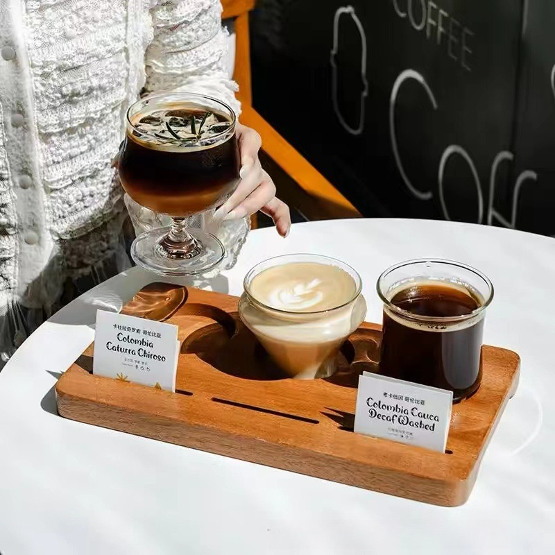 Wooden Coffee Cup Tray, Farm H - đánh giá và giá Farming Japan