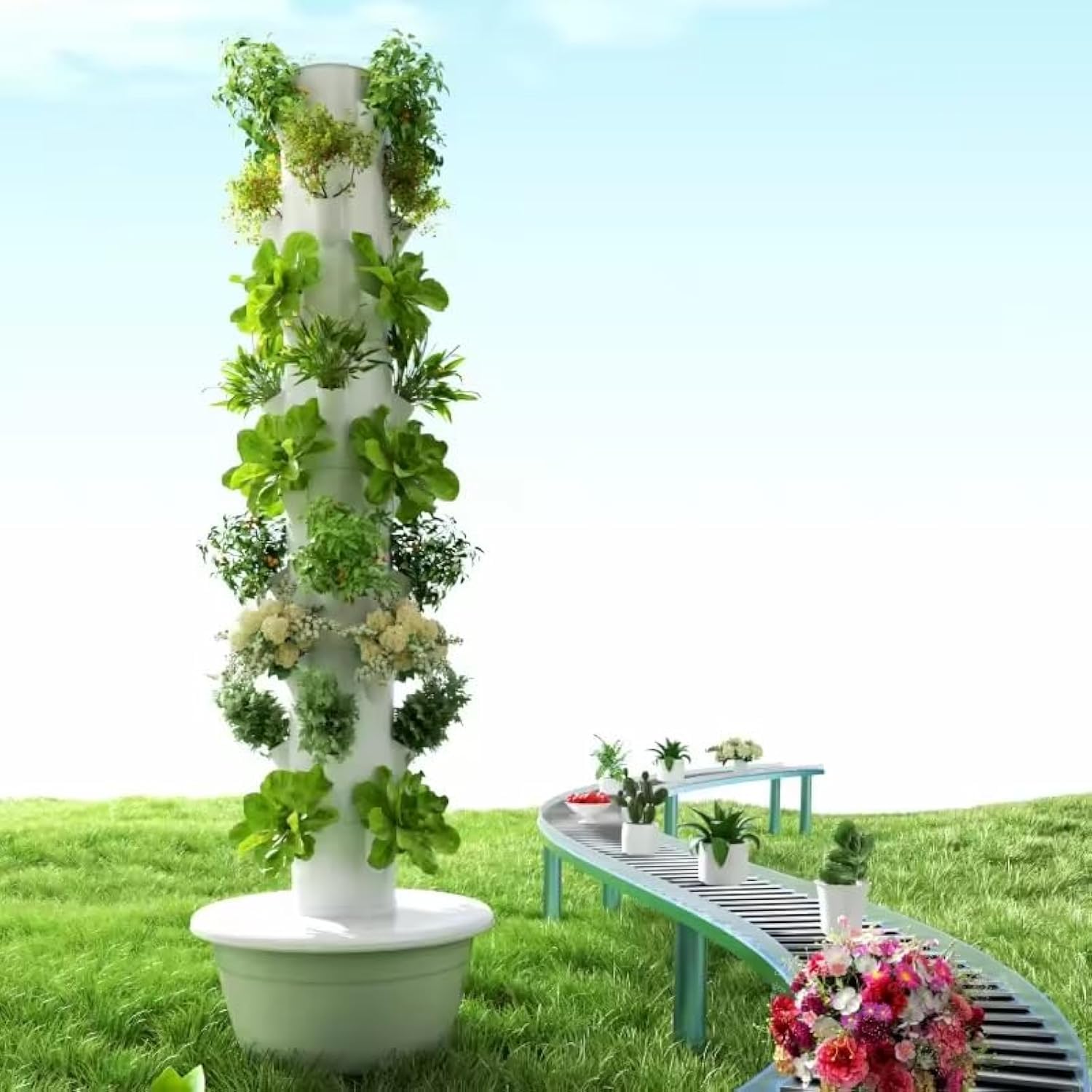 Vertical Hydroponic Grow Tower - đánh giá và giá Vegetable Transplanter